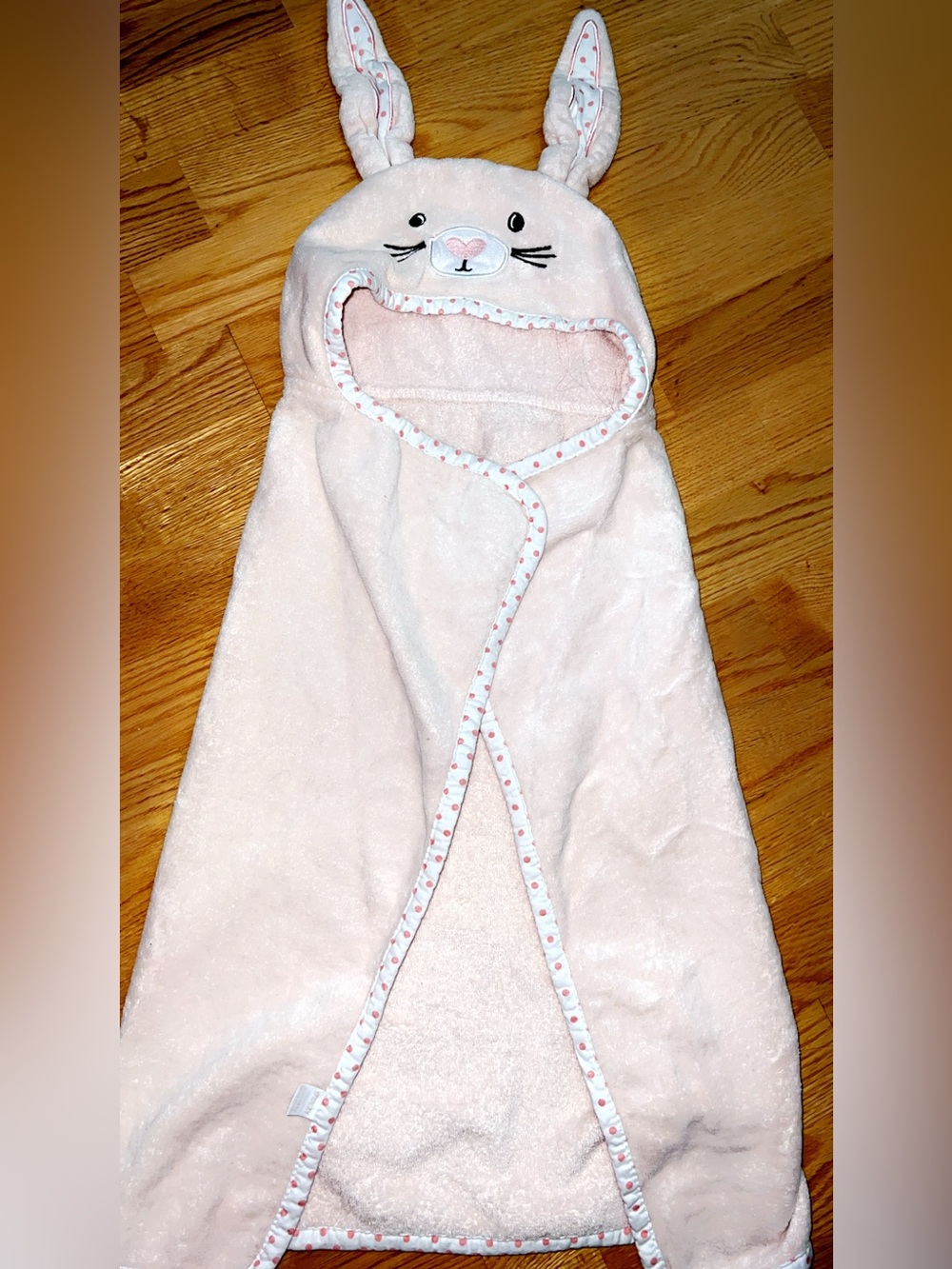 Pink Bunny Hooded Towel Wrap